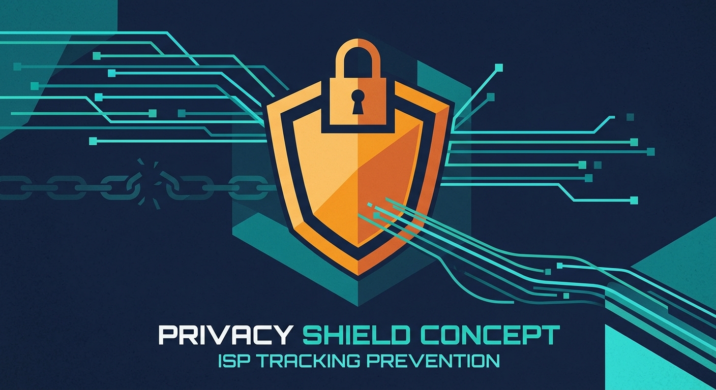 Privacy shield protecting data from ISP tracking