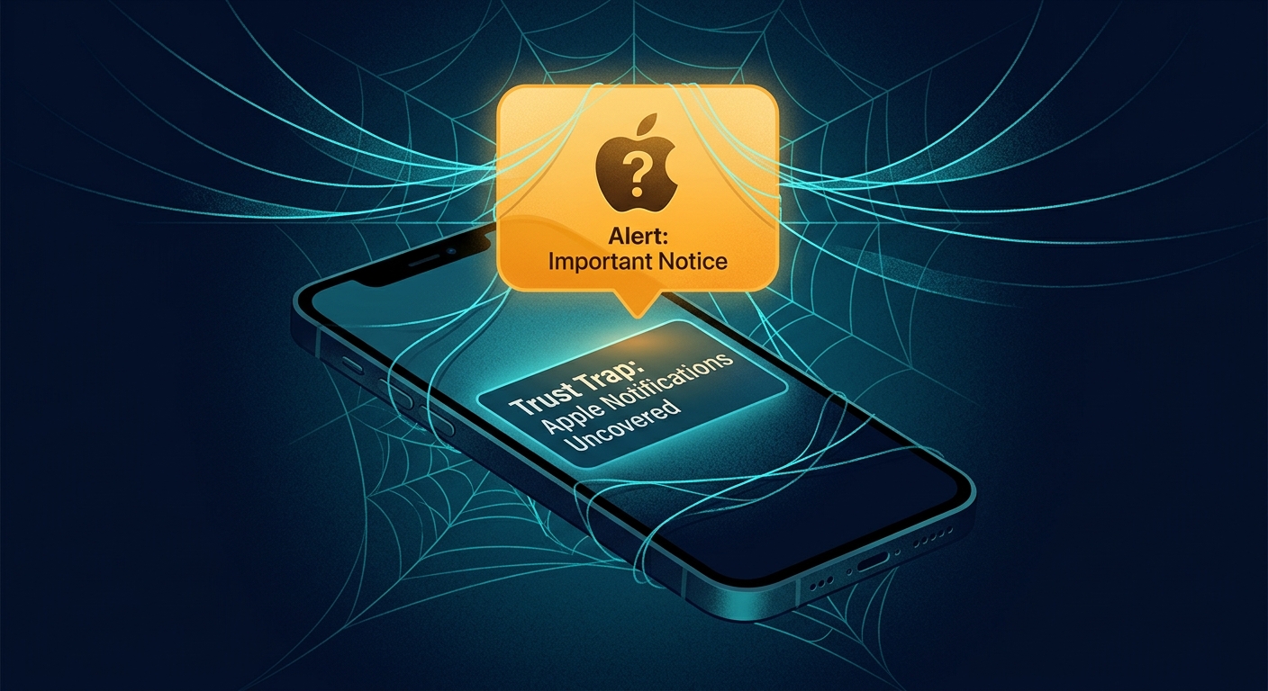 Phishing scam alert on smartphone screen