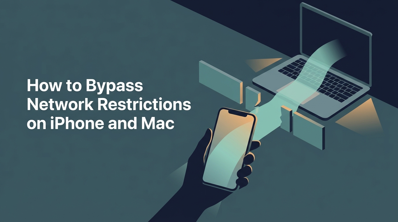 Person using iPhone and Mac with unrestricted access