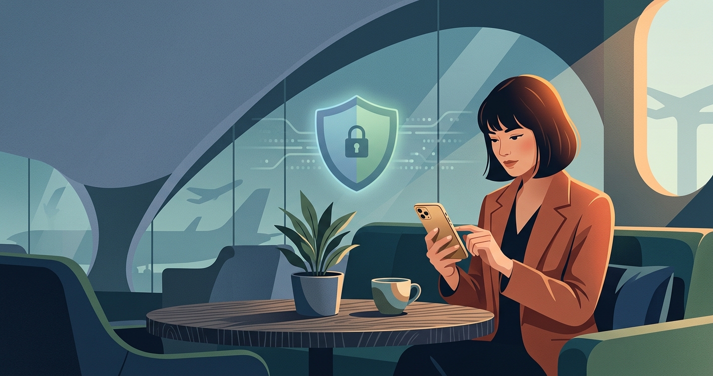 iPhone with VPN connection on public Wi-Fi
