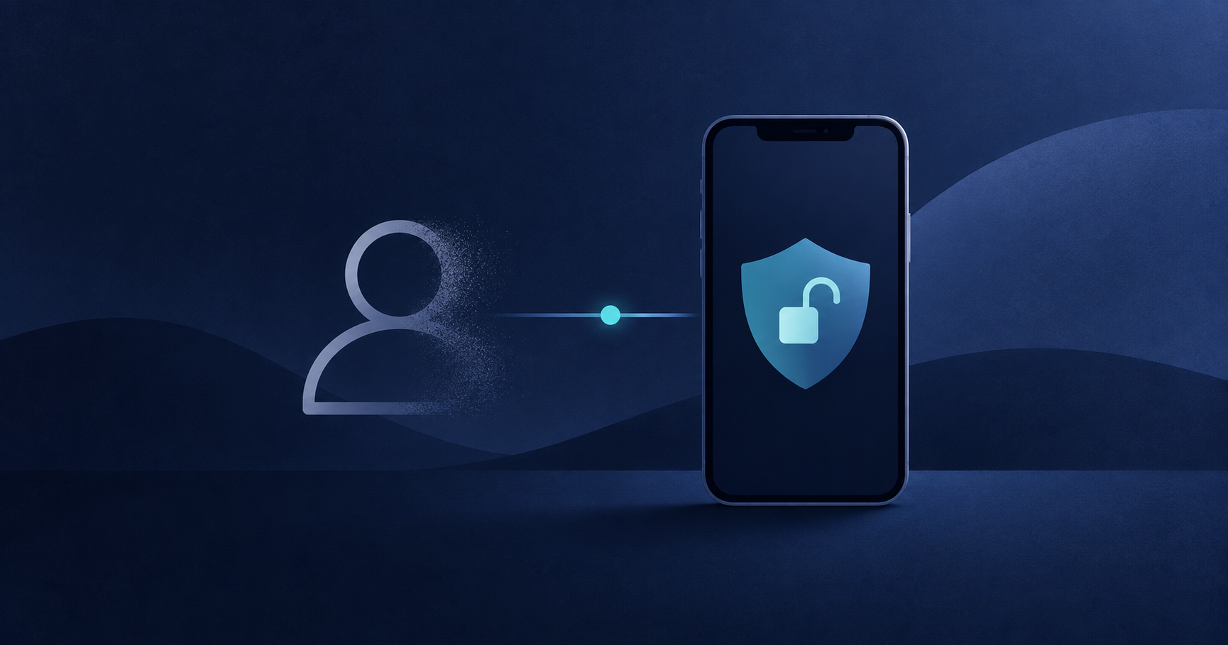 Minimal illustration of an iPhone VPN connection that does not require a user account