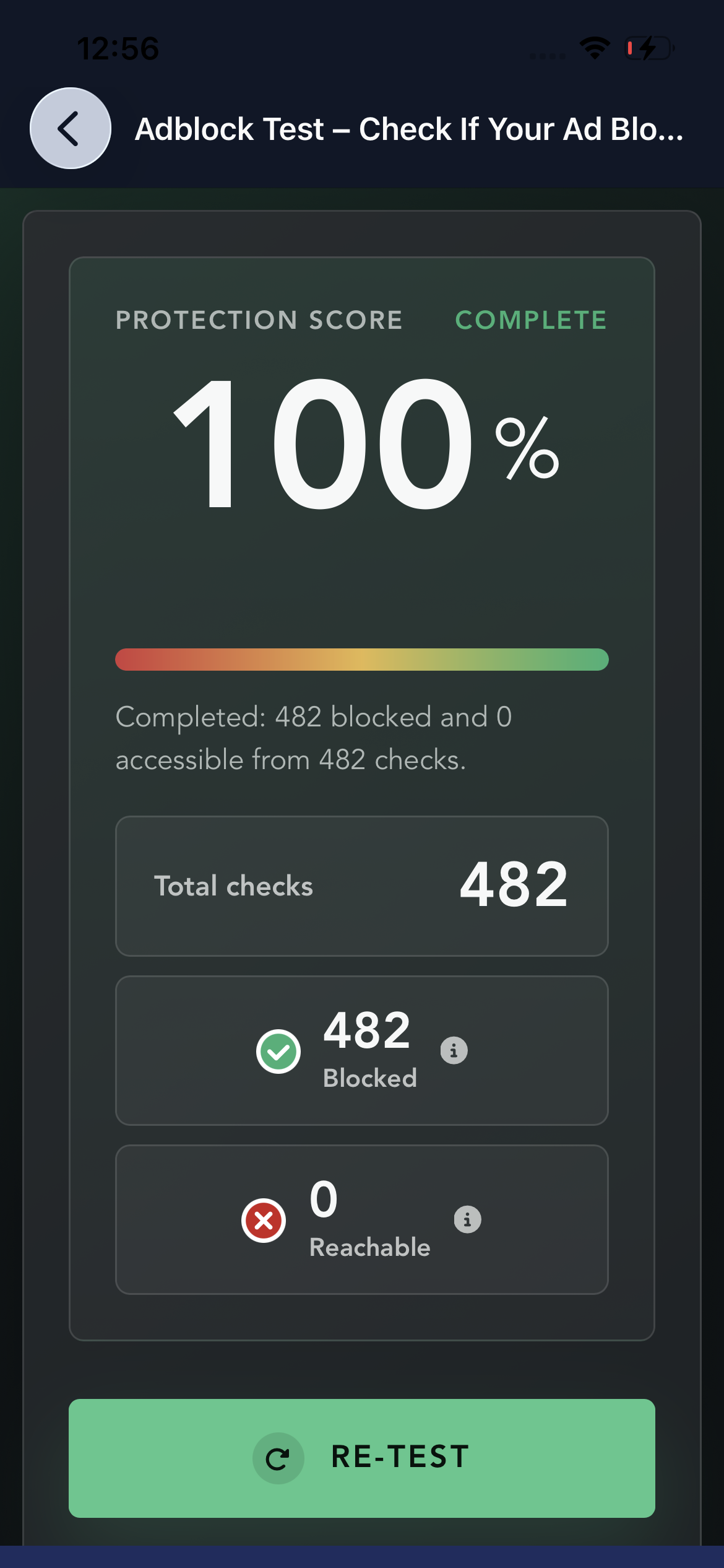 Adblock privacy score in FREE VPN US